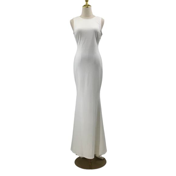 LULU'S XS White Va Va Voom Backless Sleeveless Mermaid Maxi Dress NEW b149 - Picture 2 of 9